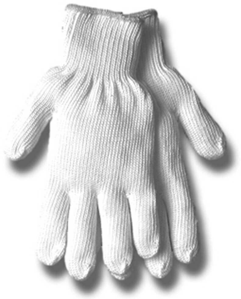 White String Knit Glove, Large