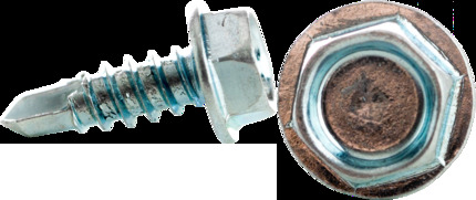 12-14 x 2" Tek Screws, Hex Washer Head, Zinc Plated