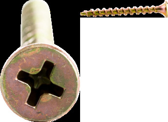 6 x 1-1/4" Drywall Screw, Bugle Head, Coarse Thread, Phillips, Yellow Zinc