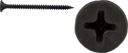 6 x 1-5/8" Drywall Screw, Bugle Head, Fine Thread, Phillips, Black,Jar