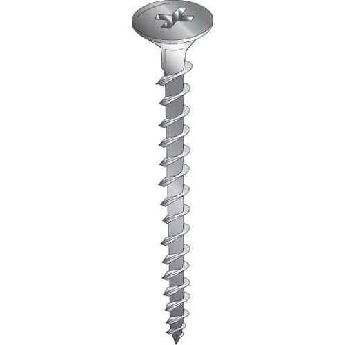 6 x 2" Drywall Screw, Bugle Head, Coarse Thread, Phillips, Yellow Zinc