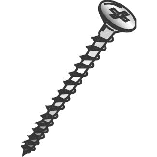 8 x 2-1/2" Drywall Screw, Bugle Head, Fine Thread, Phillips, Black