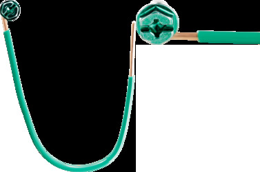 6-1/2" Grounding Pigtails with Quad Drive Grounding Screw, Insulated, #12 Solid Bare Wire Lead