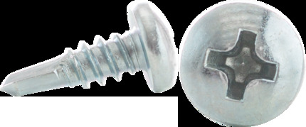 8-18 x 3/4" Tek Screws, Pan Head, Phillips, Zinc Plated