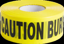 3" x 1000' "Gas Line Below" Barricade Tape, 3 Mil., Yellow