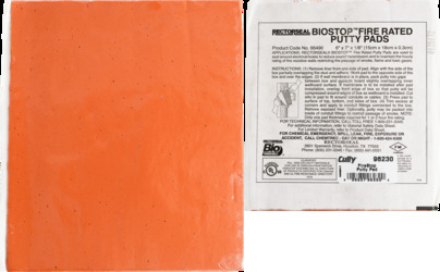 Firestop Putty Pad, 6 x 7 x 1/8", Covers Two (2) Gang Boxes   STC Rating 60