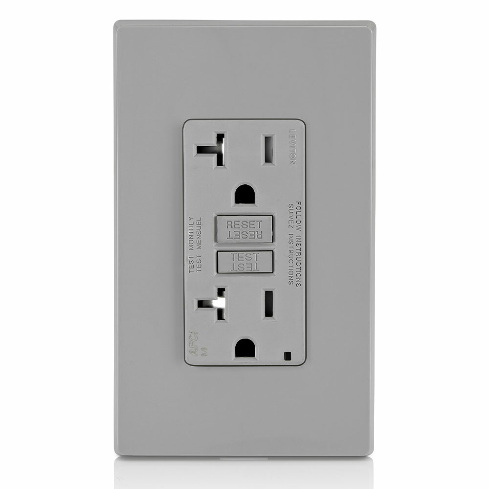 SmartlockPro Outlet Branch Circuit Arc-Fault Circuit Interrupter Receptacle 20-Amp 120-volt Grey