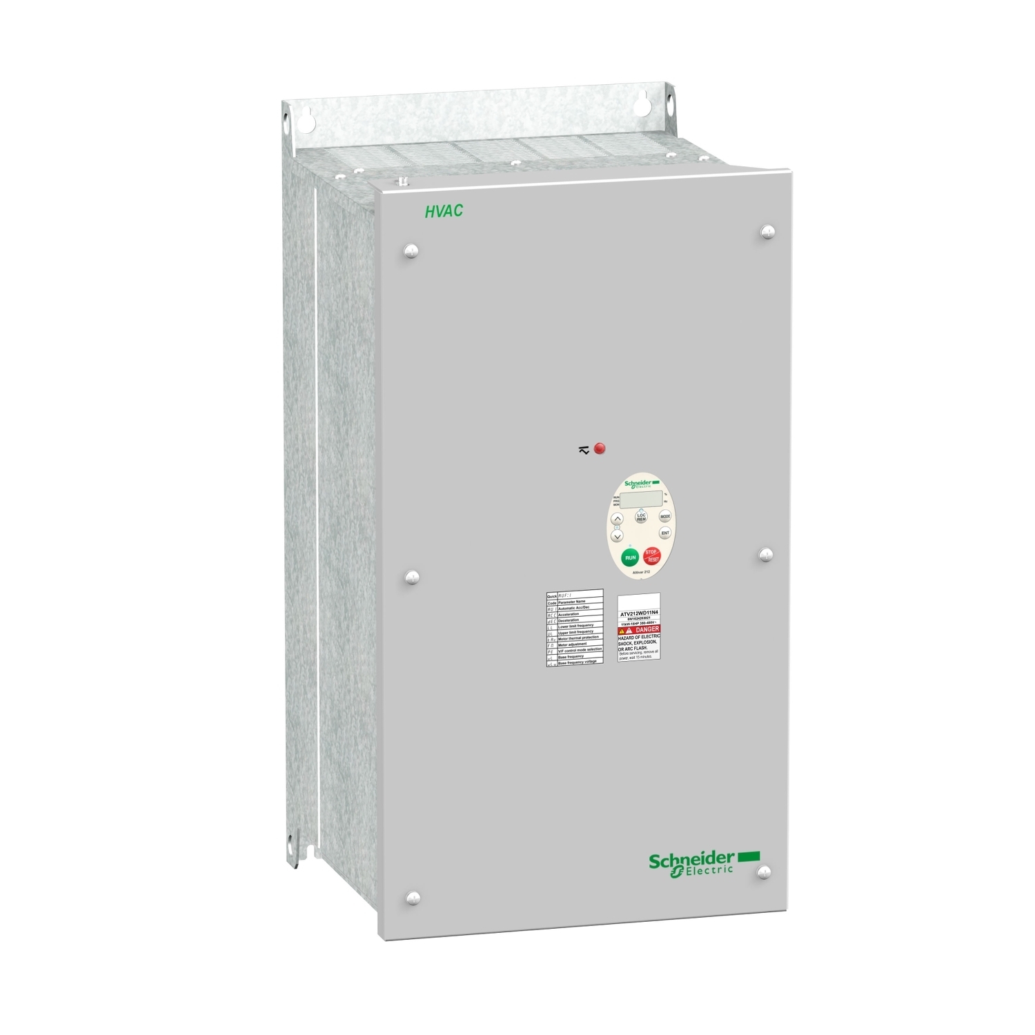 variable speed drive, Altivar 212, 11kW, 15hp, 480V, 3 phases, with EMC class C2, IP55