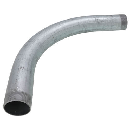 Conduit Elbow, 3 Inch Trade Size, 90 Degree Bend Angle, Galvanized