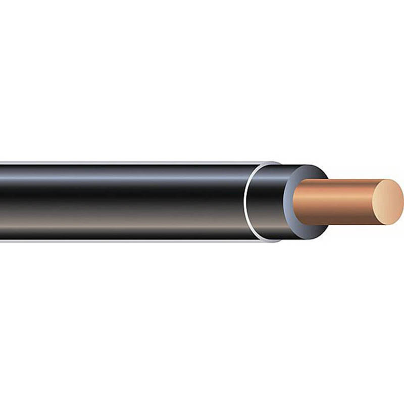 Thermoplastic High Heat Resistant Nylon Coated (THHN) Wire, 12 AWG, Black, Solid, Copper Conductor, 2500 Foot Reel