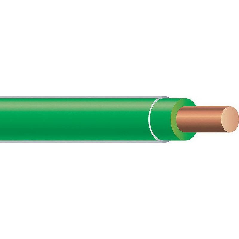 THHN Wire, 12 AWG, Green, Solid, Copper Conductor, 2500 Foot Reel