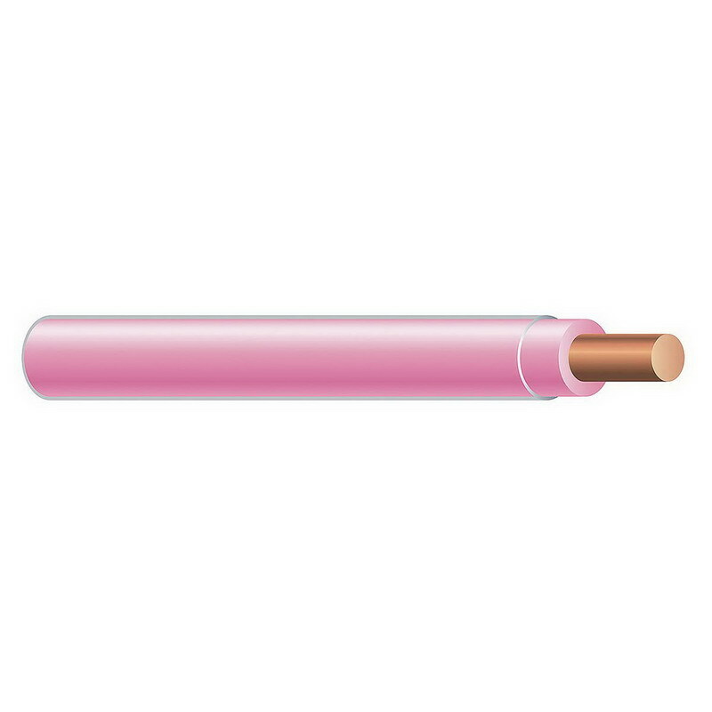 Thermoplastic High Heat Resistant Nylon Coated (THHN) Wire, 12 AWG, Pink, Solid, Copper Conductor, 500 Foot Reel