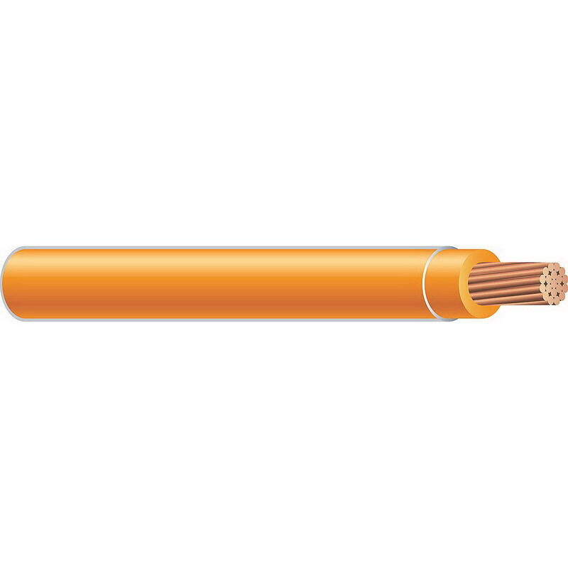 Thermoplastic Flexible Fixture Nylon (TFFN) Building Wire, 18 AWG, Orange, 16 Stranded, Copper Conductor, 500 Foot Reel