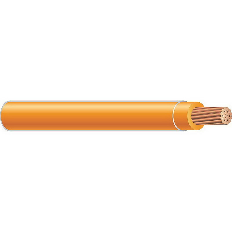Thermoplastic Flexible Fixture Nylon (TFFN) Building Wire, 16 AWG, Orange, 26 Stranded, Copper Conductor, 500 Foot Reel