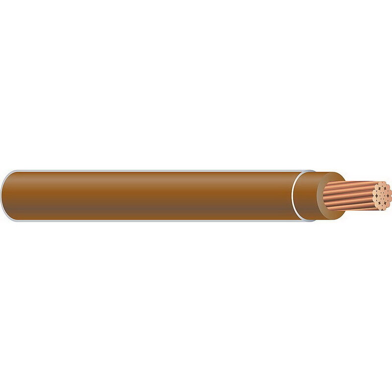 Thermoplastic Flexible Fixture Nylon (TFFN) Building Wire, 16 AWG, Brown, 26 Stranded, Copper Conductor, 500 Foot Reel