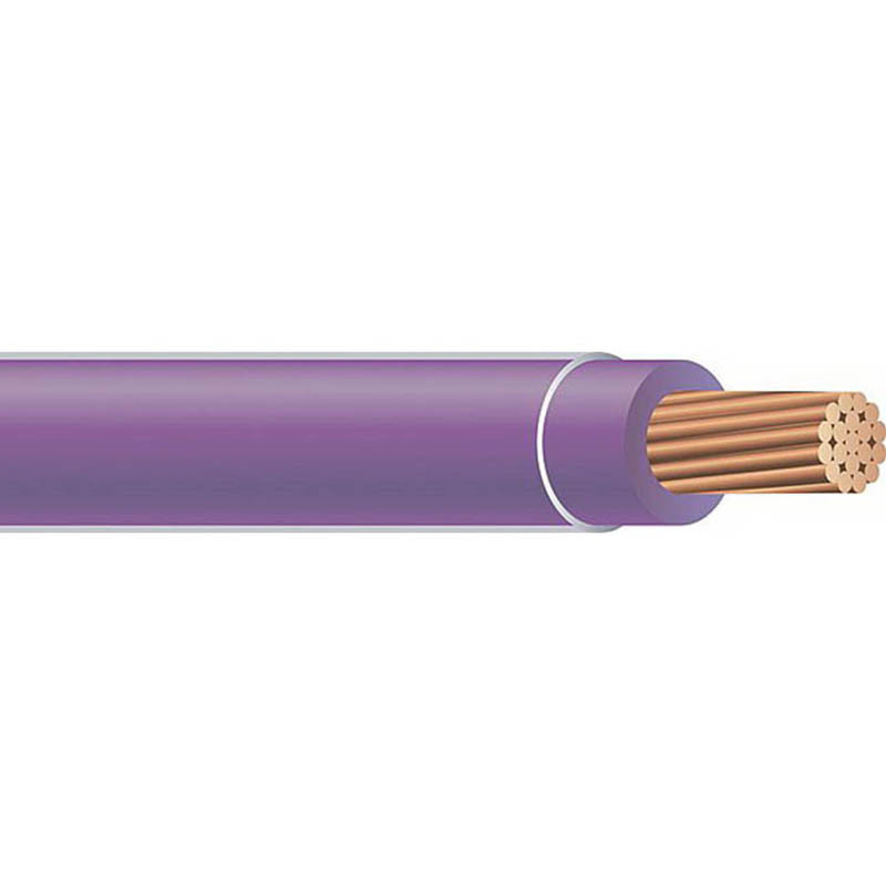 Thermoplastic High Heat Resistant Nylon Coated (THHN) Wire, 14 AWG, Purple, 19 Stranded, Copper Conductor, 500 Foot Reel