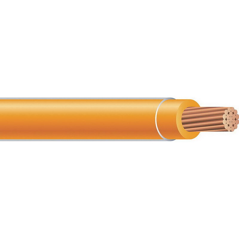 THHN Wire, 12 AWG, Orange, 19 Stranded, Copper Conductor, 2500 Foot Reel