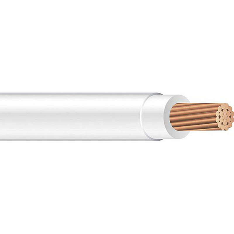 THHN Wire, 8 AWG, White, 19 Stranded, Copper Conductor, 5000 Foot Reel