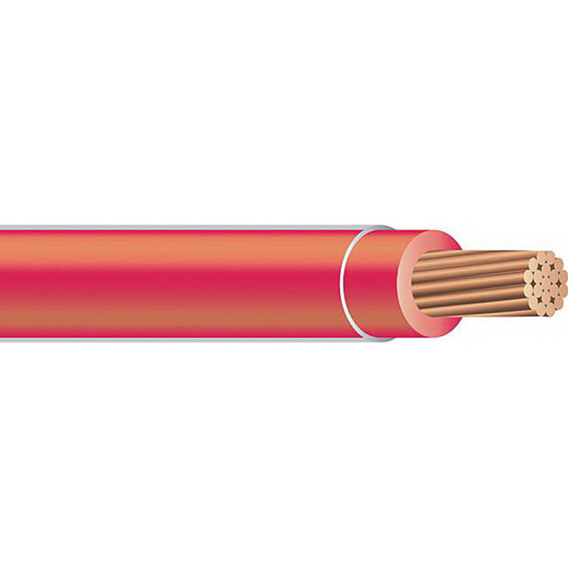 THHN Wire, 8 AWG, Red, 19 Stranded, Copper Conductor, 500 Foot Reel