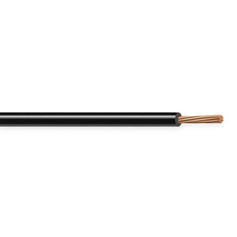 XHHW Cable, 12 AWG, Black, 7 Stranded, Copper Conductor, 2500 Foot Reel
