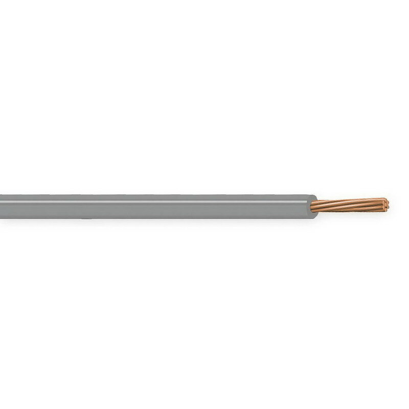 XHHW Cable, 10 AWG, Gray, 7 Stranded, Copper Conductor, 500 Foot Reel