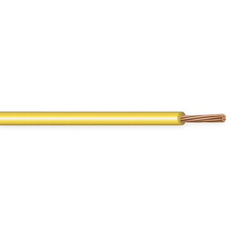 XHHW Cable, 10 AWG, Yellow, 7 Stranded, Copper Conductor, 500 Foot Reel