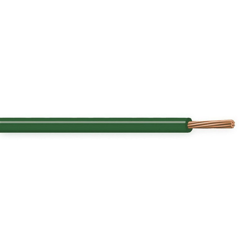 XHHW Cable, 10 AWG, Green, 7 Stranded, Copper Conductor, 500 Foot Reel