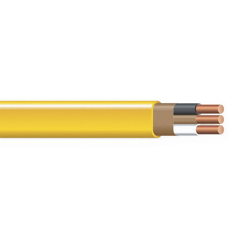 Non-Metallic Sheathed Cable with Grounding, 14 AWG, 2 Copper Conductors, 1000 Foot Reel