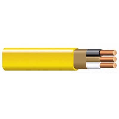 Non-Metallic Sheathed Cable with Grounding, 6 AWG, 3 Copper Conductors, 500 Foot Reel