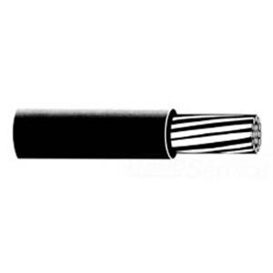 XHHW Cable, 2 AWG, Black, Stranded, Aluminum Conductor, 500 Foot Reel