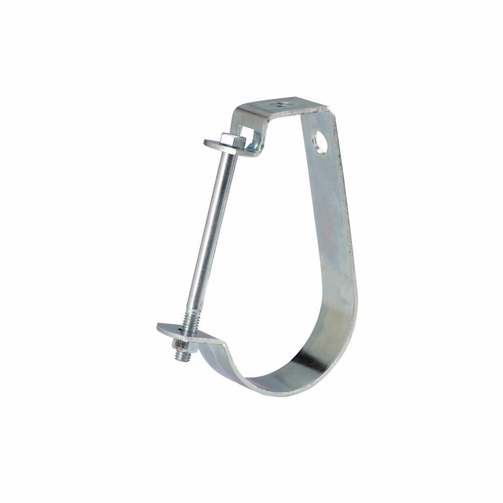 Eaton B-Line series adjustable J-hanger, 1.25" H x 6.6930" L x 4.7710" W, Steel, Yellow zinc chromate, 3" max pipe size, Wall