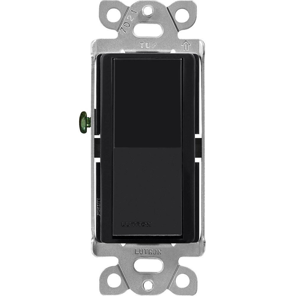 Lutron Claro 15 Amp, Single-Pole On/Off Rocker Switch, Black