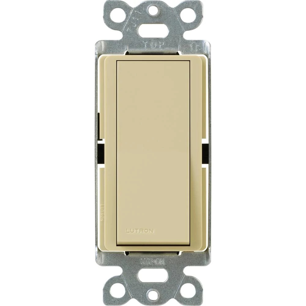 Lutron Claro 15 Amp, Single-Pole On/Off Rocker Switch, Ivory