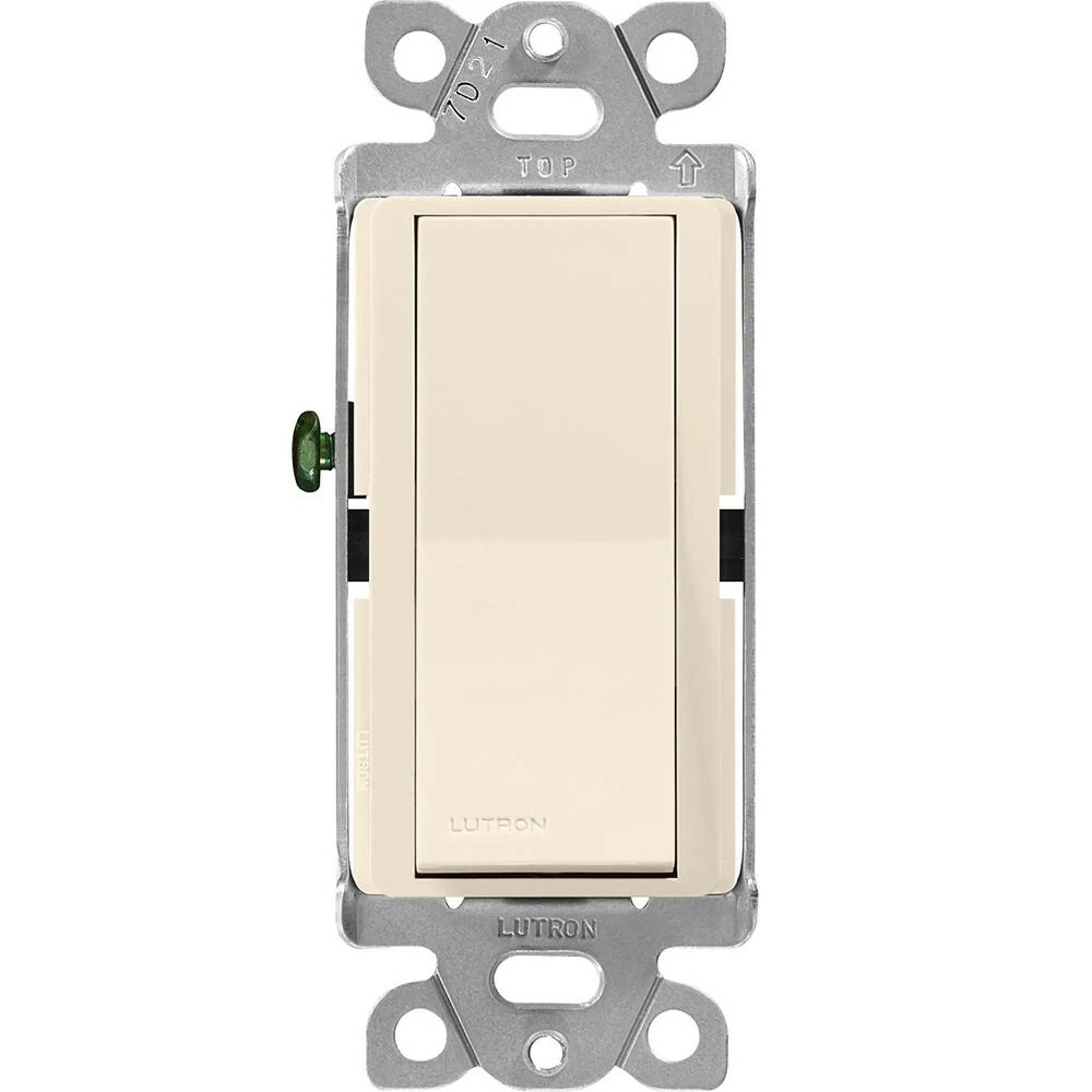 Lutron Claro 15 Amp, Single-Pole On/Off Rocker Switch, Light Almond