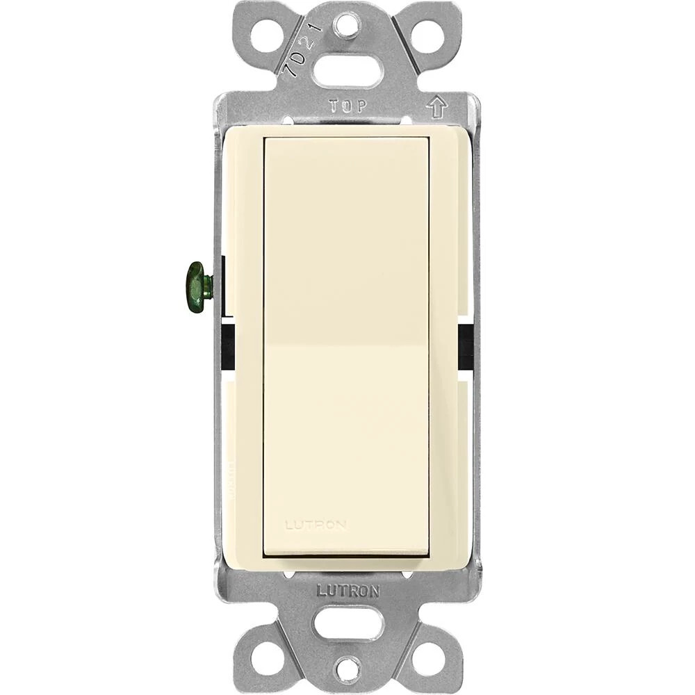 Lutron Claro 15 Amp, 3-Way On/Off Rocker Switch, Almond