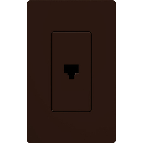 Claro single telephone jack, 6-conductor jack, RJ11 in brown