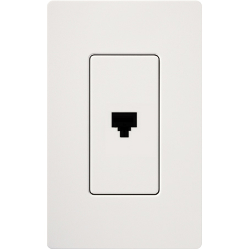 Claro single telephone jack, 6-conductor jack, RJ11 in white