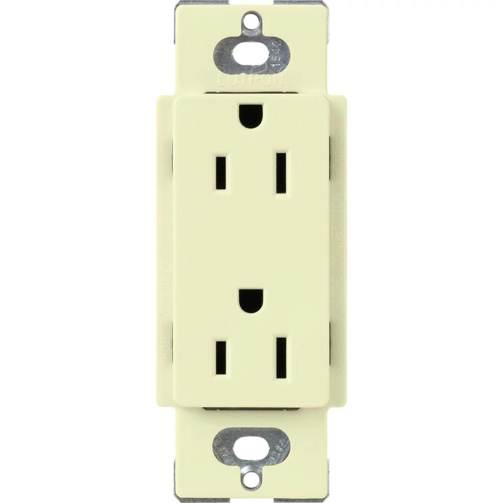 Lutron Claro Tamper-Resistant Duplex Receptacle, 15 Amp, Almond