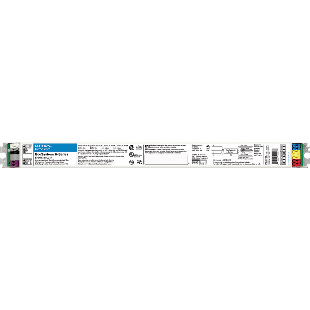 Eco-System H-series M-case ballast, continuous, flicker-free dimming from 100 percent to 1 percent, 2 lamp, 32W,  ballast factor of 1.17