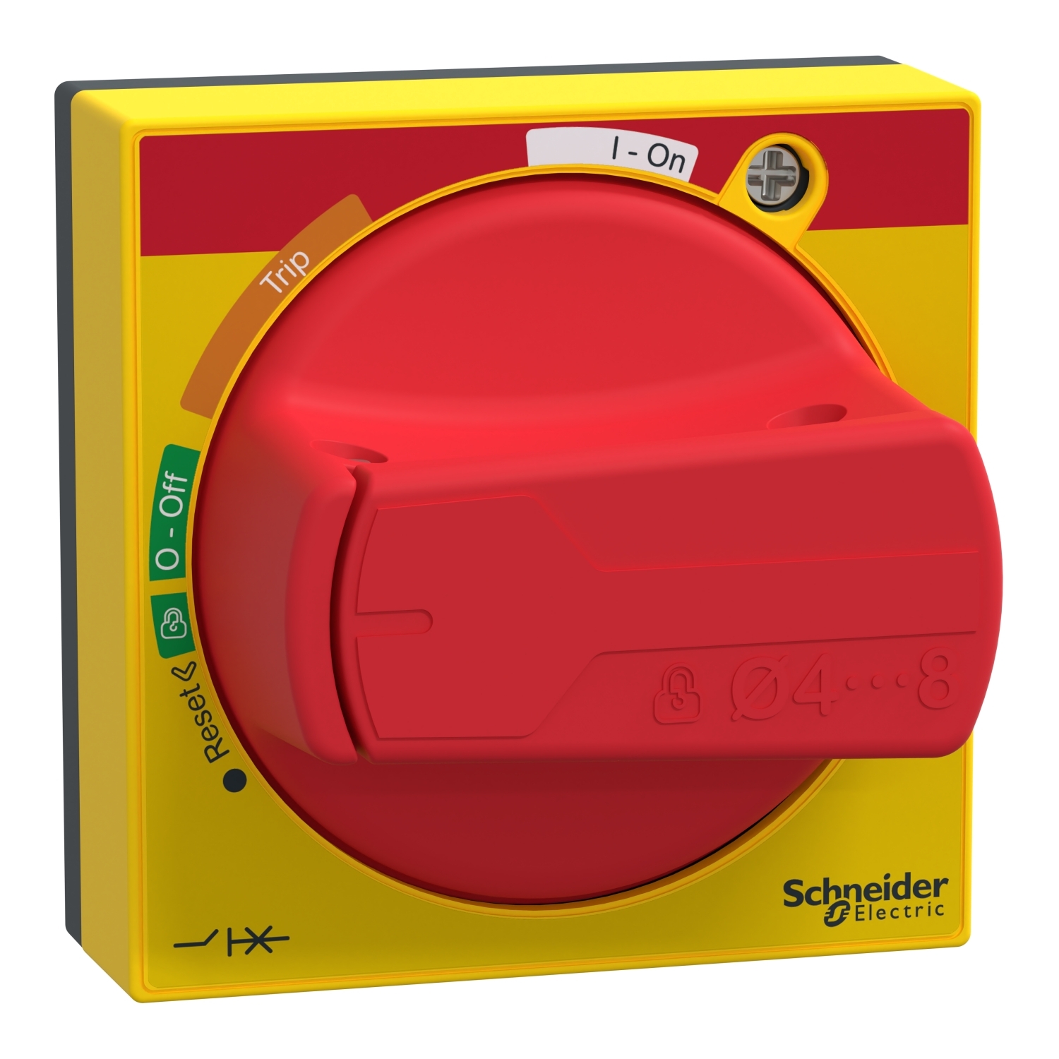 Rotary handle,TeSys Deca Frame 2/3,TeSys Ulta,IP54,red handle,with trip indication