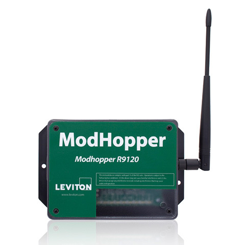 Leviton Modhopper Wireless Transceiver, Extended Range, Power Supply Included, Black