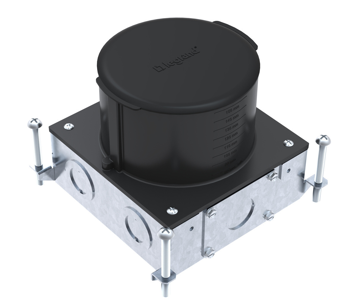  Ratchet-Pro; Round Concrete Floor Box; Steel Box, PVC Cover