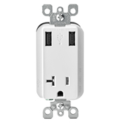 High Speed USB Charger/Tamper-Resistant Receptacle 20-Amp 125-Volt Light Almond