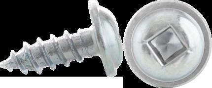 10 x 1-1/4" Sheet Metal Screw, Round Washer Head, Square Drive, Zinc Plated,Jar