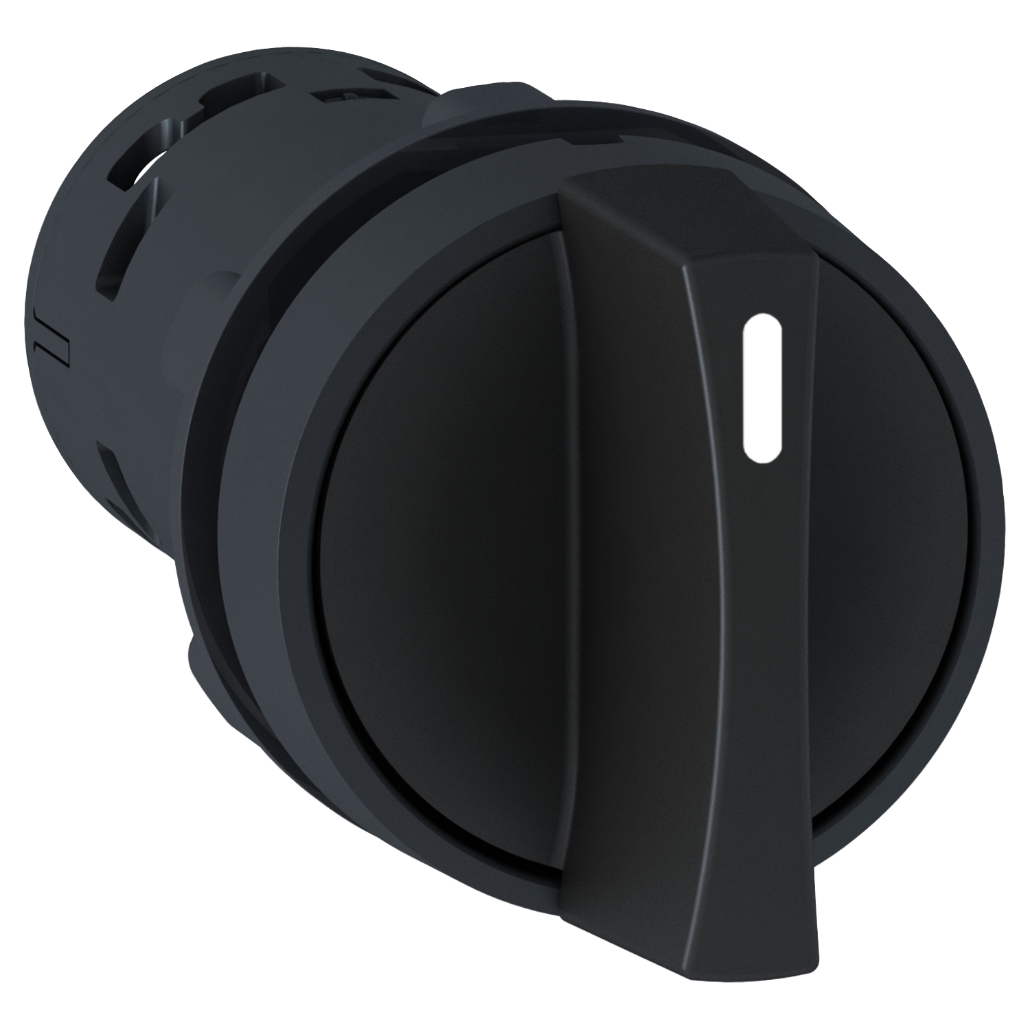 Monolithic selector switch, Harmony XB7, plastic, black, 22mm, stay put, 2 positions, stay put, 1NO