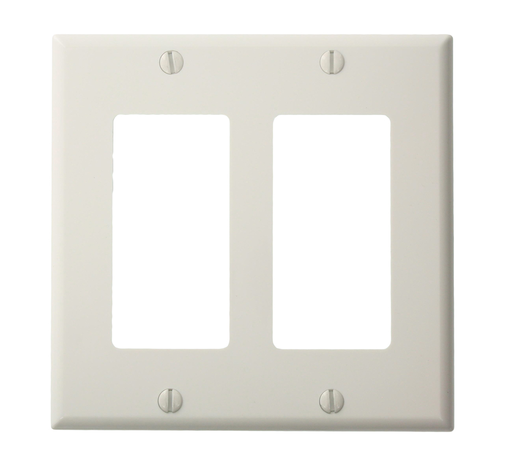 2-Gang Decora/GFCI Device Decora Wallplate, Standard Size, White