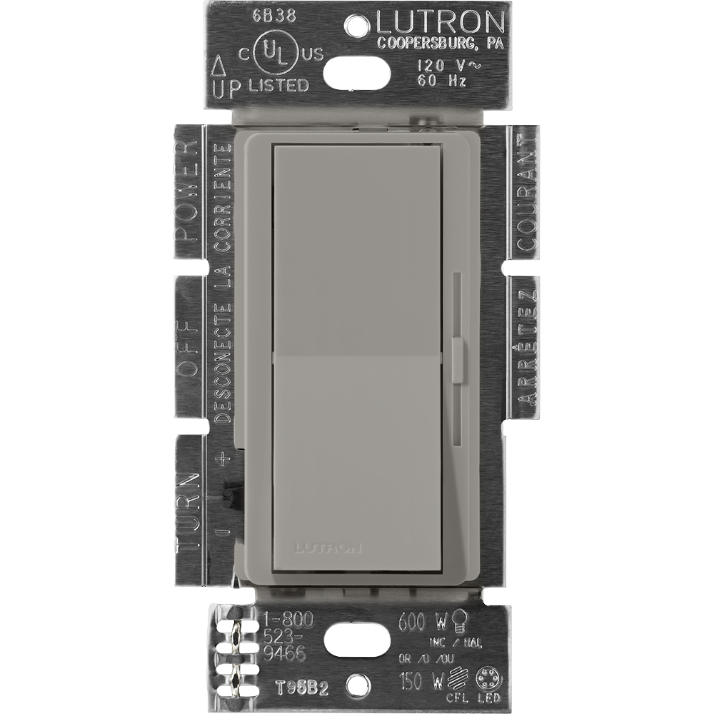 Diva Dimmer - Satin Finish, Electronic Low-Voltage, Single-pole, 120V/300W in cobblestone