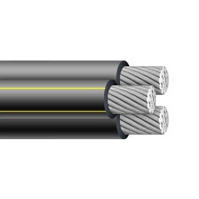 Triplex Underground Residential Distribution (URD) Wire, Aluminum Conductor, 2-2-4, 1350-H19 Series, Stephens, 1000 Foot Reel
