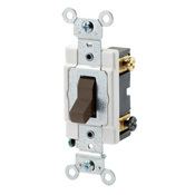 20 Amp, 120/277 Volt, Toggle Double-Pole AC Quiet Switch, Commercial Grade, Grounding, Light Almond