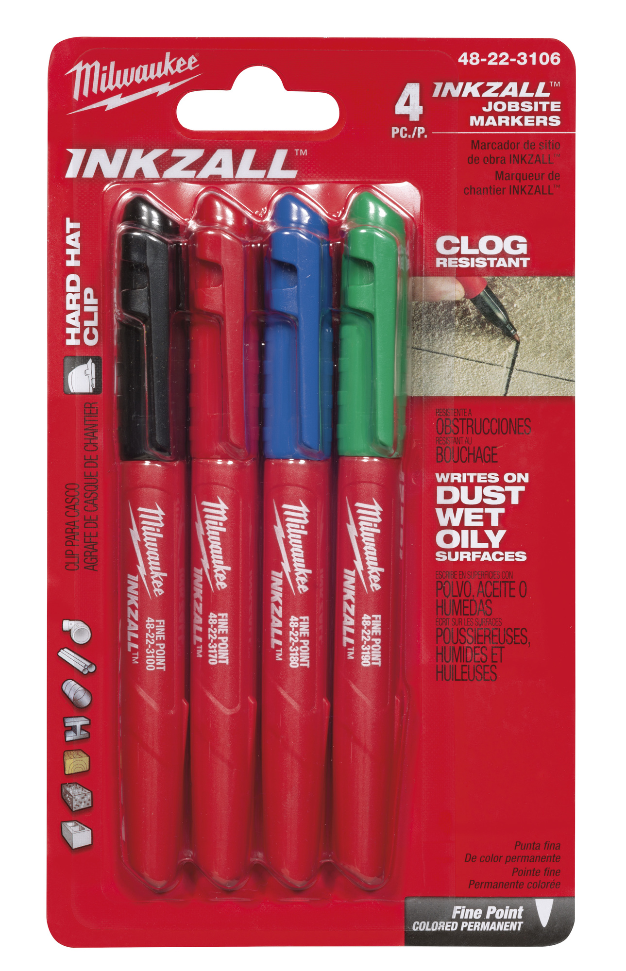 INKZALL Fine Point Colored Markers (4 Pack)